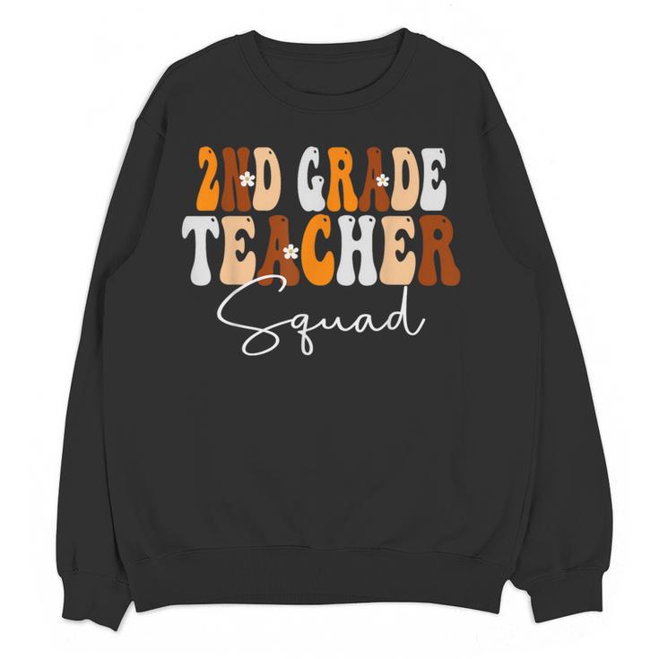 2nd Grade Teacher Squad Cute Women Groovy Fall Autumn Lovers Women Crewneck Sweatshirt, novelty gifts, funny gifts 2nd Grade Teacher Squad Cute Women Groovy Fall Autumn Lovers Women Crewneck Sweatshirt, novelty gifts, funny gifts