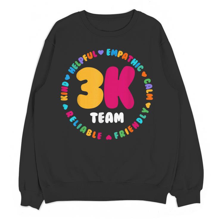 3K Team & Teacher Squad Threes Crew PreK Elementary Team Women Crewneck Sweatshirt, novelty gifts, funny gifts 3K Team & Teacher Squad Threes Crew PreK Elementary Team Women Crewneck Sweatshirt, novelty gifts, funny gifts