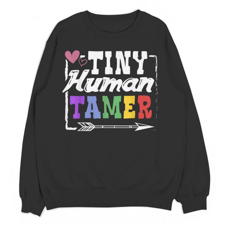 4 Teachers Or Parents Tiny Human Tamer Tee T-Shirt Women Crewneck Sweatshirt, novelty gifts, funny gifts 4 Teachers Or Parents Tiny Human Tamer Tee T-Shirt Women Crewneck Sweatshirt, novelty gifts, funny gifts