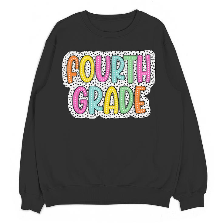 4th Grade Back To School Dalmatian Dots Teacher Student Women Crewneck Sweatshirt, novelty gifts, funny gifts 4th Grade Back To School Dalmatian Dots Teacher Student Women Crewneck Sweatshirt, novelty gifts, funny gifts