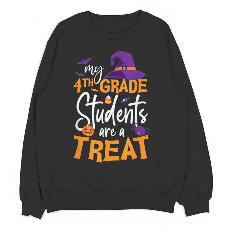 My 4th Grade Students Are a Treat Teacher Halloween Witch For Men Women Kids Women Crewneck Sweatshirt, novelty gifts, funny gifts My 4th Grade Students Are a Treat Teacher Halloween Witch For Men Women Kids Women Crewneck Sweatshirt, novelty gifts, funny gifts