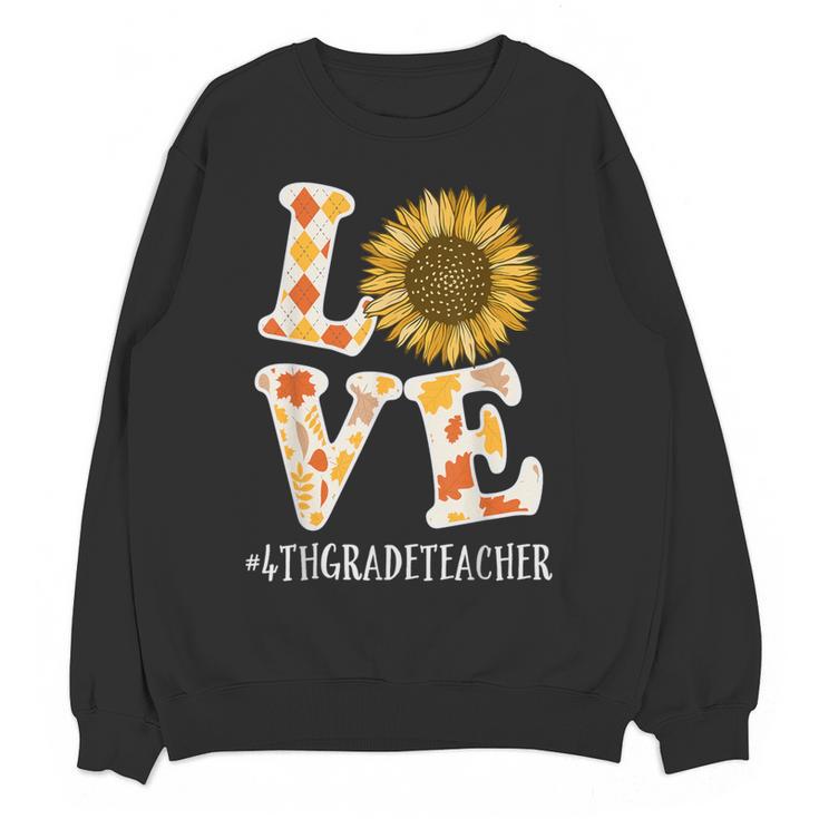 4th Grade Teacher Love Autumn Fall Sunflower Appreciation Women Crewneck Sweatshirt, novelty gifts, funny gifts 4th Grade Teacher Love Autumn Fall Sunflower Appreciation Women Crewneck Sweatshirt, novelty gifts, funny gifts