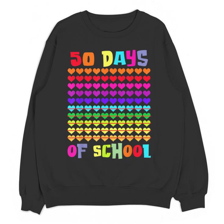 50 Days Of School Hearts Teacher Happy 50th Day Of School Women Crewneck Sweatshirt, novelty gifts, funny gifts 50 Days Of School Hearts Teacher Happy 50th Day Of School Women Crewneck Sweatshirt, novelty gifts, funny gifts