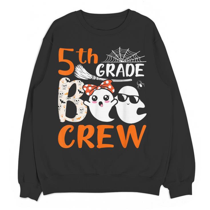 5th Grade Boo Crew Teachers Students Ghost Halloween Women Crewneck Sweatshirt, novelty gifts, funny gifts
