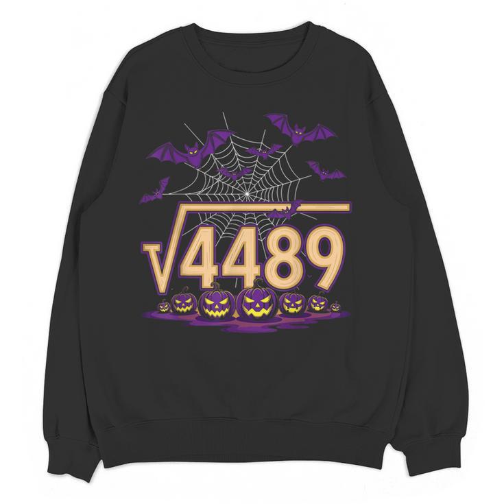 67 Meme Math Teacher Square Root 4489 Halloween Women Crewneck Sweatshirt, novelty gifts, funny gifts
