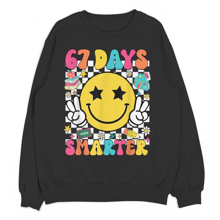 67th Day Of School Shirt 67 Days Smarter Teacher Boy Girls Women Crewneck Sweatshirt, novelty gifts, funny gifts