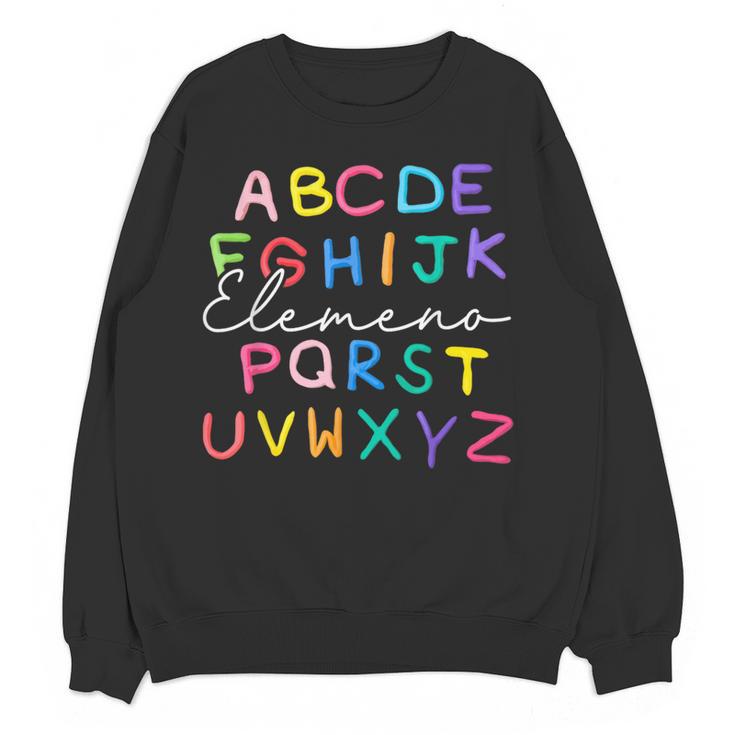 ABC Elemeno Kindergarten Teacher Boy Girl Kid Back To School Women Crewneck Sweatshirt, novelty gifts, funny gifts