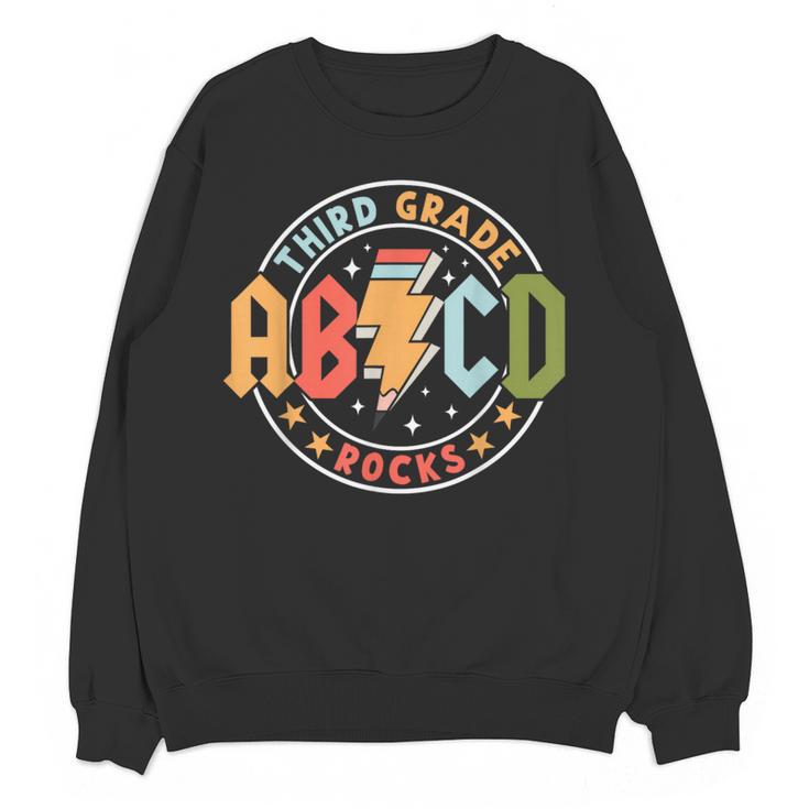 ABCD 3rd Grade Rocks Pencil Lightning Teachers Rock Boys Women Crewneck Sweatshirt, novelty gifts, funny gifts ABCD 3rd Grade Rocks Pencil Lightning Teachers Rock Boys Women Crewneck Sweatshirt, novelty gifts, funny gifts