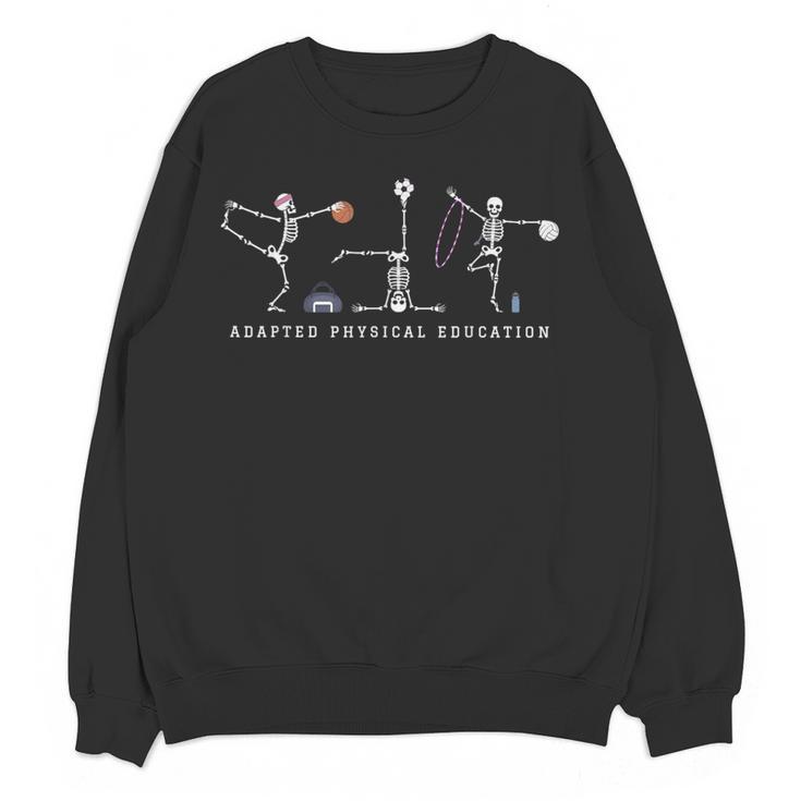 Adapted Physical Education Teacher Skeleton Sports Phys Ed Women Crewneck Sweatshirt, novelty gifts, funny gifts