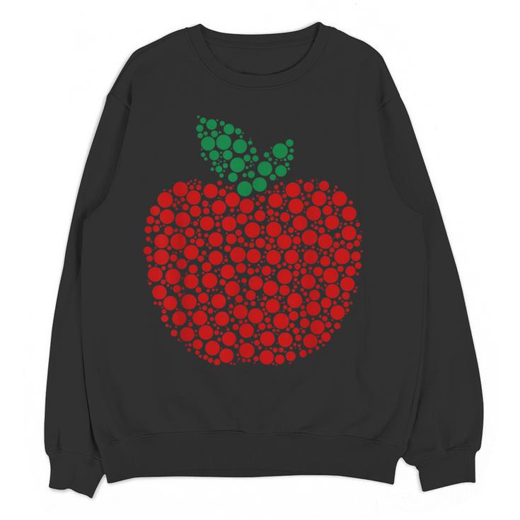Apple Dot Pattern Art Teacher Appreciation Men Women Humor Women Crewneck Sweatshirt, novelty gifts, funny gifts Apple Dot Pattern Art Teacher Appreciation Men Women Humor Women Crewneck Sweatshirt, novelty gifts, funny gifts
