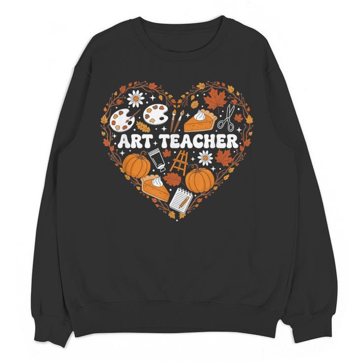 Art Teacher Heart Autumn Thanksgiving Kids Women Crewneck Sweatshirt, novelty gifts, funny gifts Art Teacher Heart Autumn Thanksgiving Kids Women Crewneck Sweatshirt, novelty gifts, funny gifts