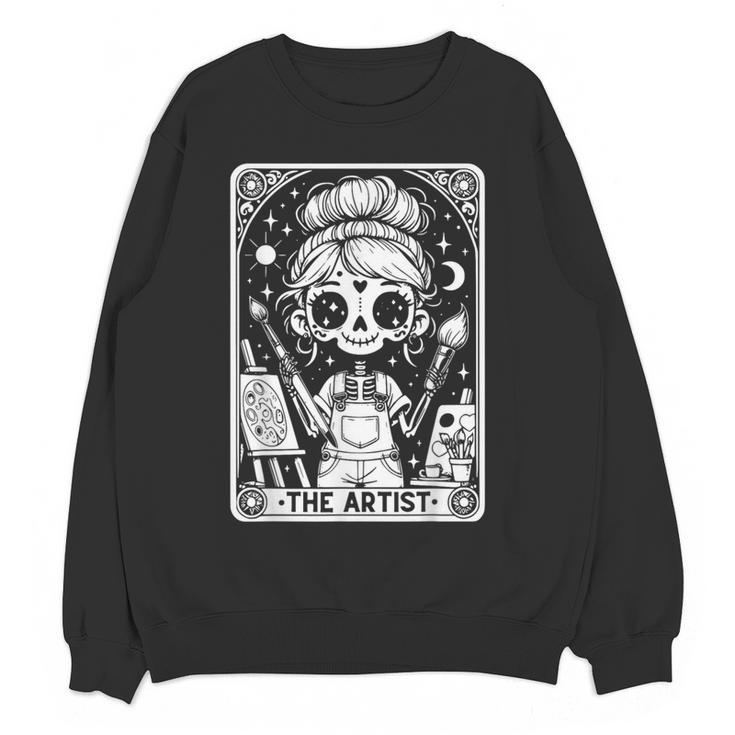 Artist Tarot Card Skeleton Painter Art Teacher Witchy Women Crewneck Sweatshirt, novelty gifts, funny gifts Artist Tarot Card Skeleton Painter Art Teacher Witchy Women Crewneck Sweatshirt, novelty gifts, funny gifts