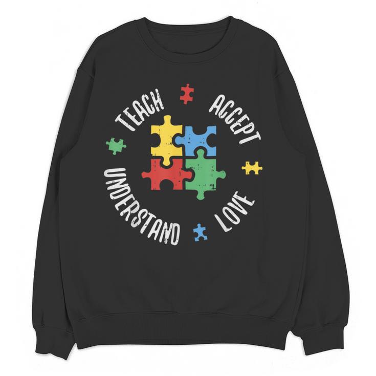 Autism Awareness Teacher Shirt Teach Accept Understand Love Women Crewneck Sweatshirt, novelty gifts, funny gifts Autism Awareness Teacher Shirt Teach Accept Understand Love Women Crewneck Sweatshirt, novelty gifts, funny gifts