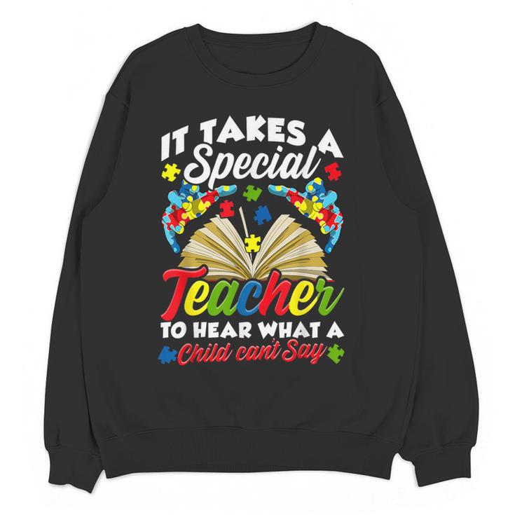 Autism Awareness Teacher Shirts It Takes A Special Teacher Women Crewneck Sweatshirt, novelty gifts, funny gifts Autism Awareness Teacher Shirts It Takes A Special Teacher Women Crewneck Sweatshirt, novelty gifts, funny gifts