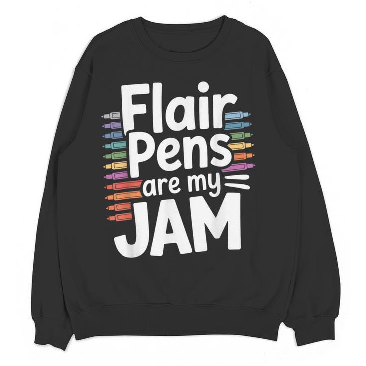 Back To School Teacher Flair Pens Are My Jam Women Crewneck Sweatshirt, novelty gifts, funny gifts Back To School Teacher Flair Pens Are My Jam Women Crewneck Sweatshirt, novelty gifts, funny gifts