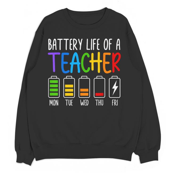 Battery Life Of A Teacher School Teacher Appreciation Women Crewneck Sweatshirt, novelty gifts, funny gifts Battery Life Of A Teacher School Teacher Appreciation Women Crewneck Sweatshirt, novelty gifts, funny gifts
