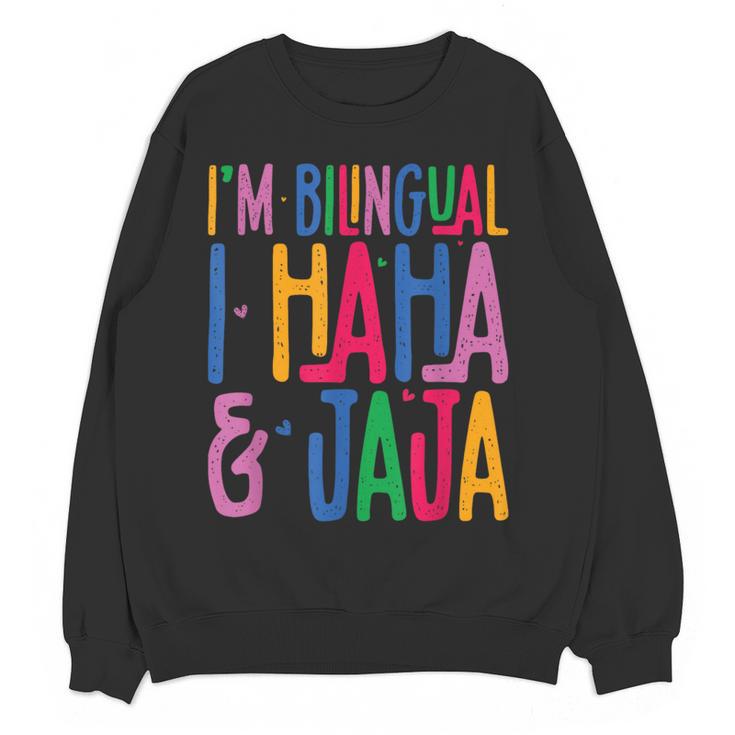 I Am Bilingual I Haha And Jaja Latina Latino Spanish Teacher Women Crewneck Sweatshirt, novelty gifts, funny gifts I Am Bilingual I Haha And Jaja Latina Latino Spanish Teacher Women Crewneck Sweatshirt, novelty gifts, funny gifts
