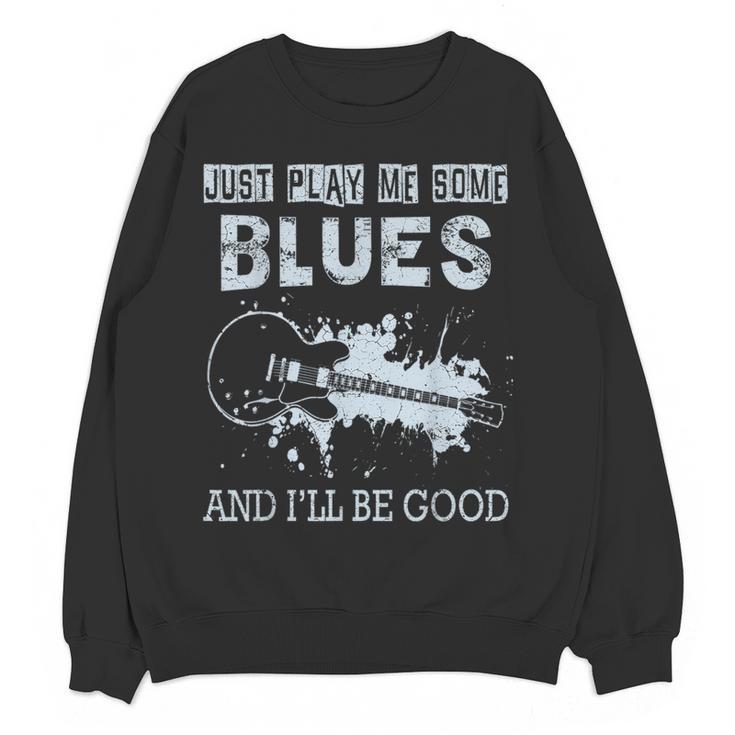 Blues Music Band Lover Vintage Guitar Teacher Blues Women Crewneck Sweatshirt, novelty gifts, funny gifts