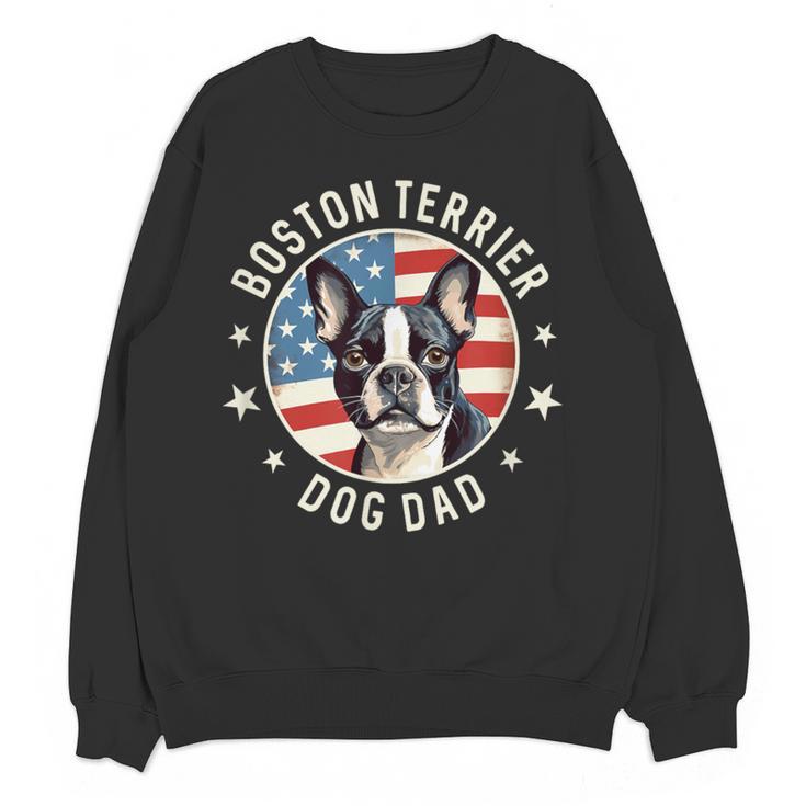 Boston Bull Terrier Men Boston Terrier Dog Dad Women Crewneck Sweatshirt, novelty gifts, funny gifts