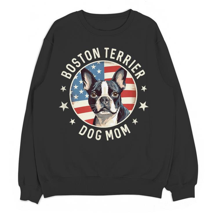 Boston Bull Terrier Women Boston Terrier Dog Mom Women Crewneck Sweatshirt, novelty gifts, funny gifts