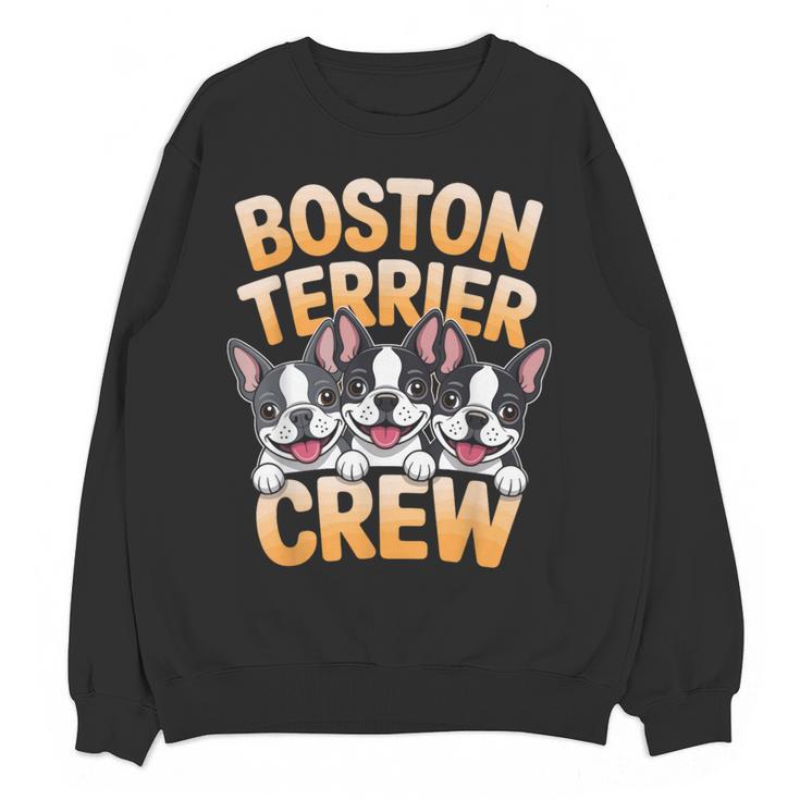 Boston Terrier Crew Cartoon For Dog Owner Pet Boston Terrier Women Crewneck Sweatshirt, novelty gifts, funny gifts