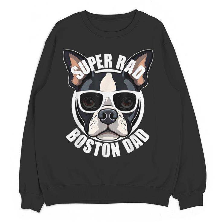 Boston Terrier Dad Father’s Day Dog Dad Men’s Women Crewneck Sweatshirt, novelty gifts, funny gifts
