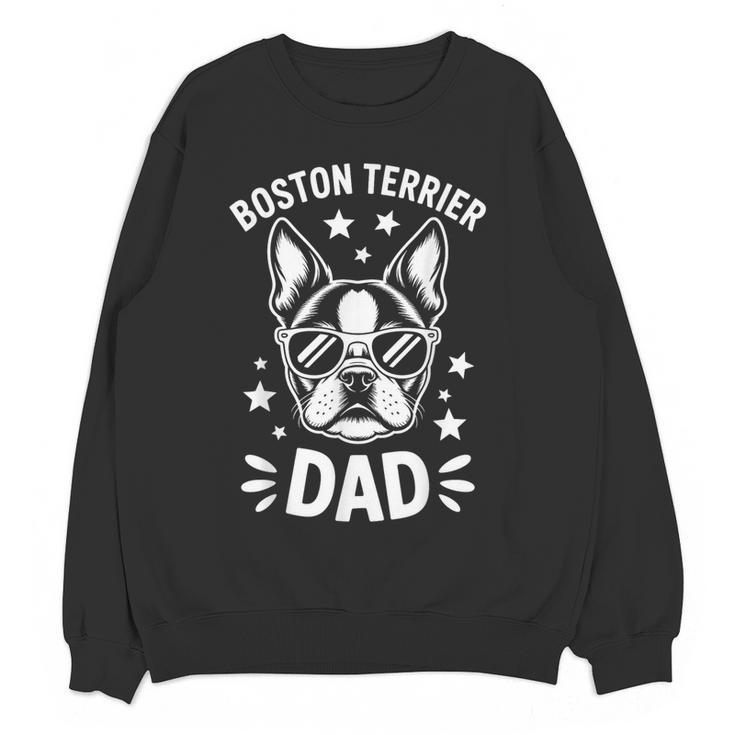 Boston Terrier Dad Boston Terrier Women Crewneck Sweatshirt, novelty gifts, funny gifts