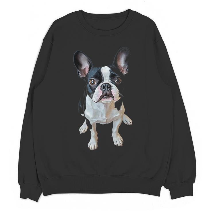 Boston Terrier Dog Motif Pet Art Boston Terrier Men Women Kids Women Crewneck Sweatshirt, novelty gifts, funny gifts