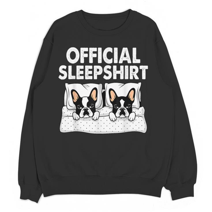 Boston Terrier Dog Official Sleep Pajamas Nightgown Women Crewneck Sweatshirt, novelty gifts, funny gifts