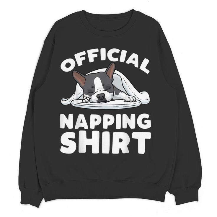 Boston Terrier Dog Official Sleeping Shirt Men Women Kids Women Crewneck Sweatshirt, novelty gifts, funny gifts