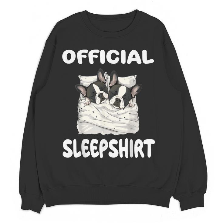 Boston Terrier Dog Official Sleepshirt Pajamas Nightgown For Men Women Girls Kids Women Crewneck Sweatshirt, novelty gifts, funny gifts