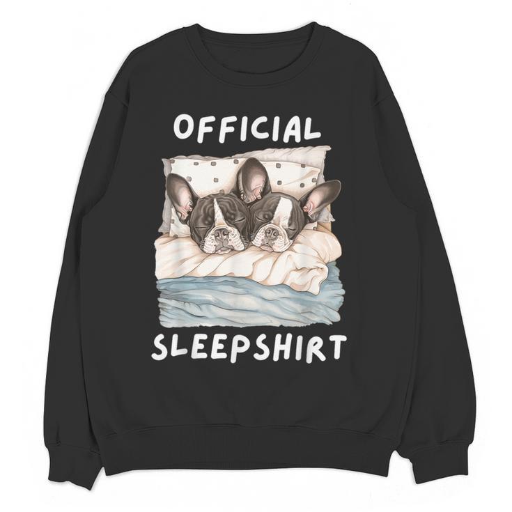 Boston Terrier Dog Official Sleepshirt Pajamas Nightgown Men Women Girls Kids Women Crewneck Sweatshirt, novelty gifts, funny gifts