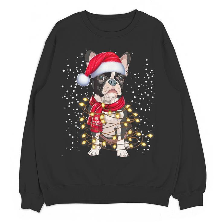 Boston Terrier Dog Ugly Christmas Dog Xmas For Men Women Kids Women Crewneck Sweatshirt, novelty gifts, funny gifts