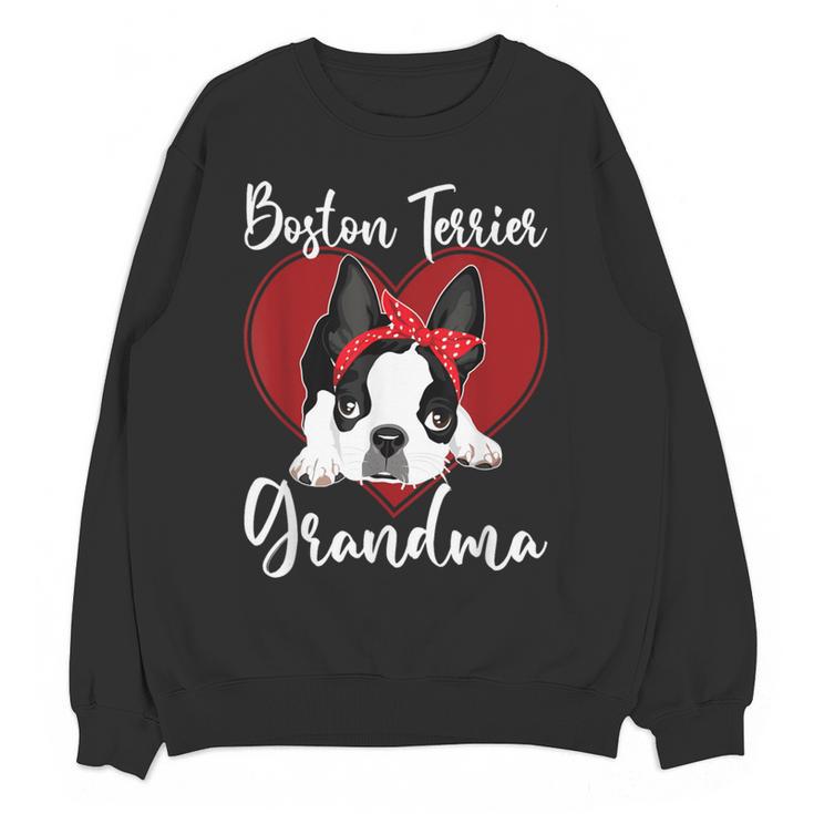 Boston Terrier Grandma Dog Owner Boston Terrier For Men Women Women Crewneck Sweatshirt, novelty gifts, funny gifts