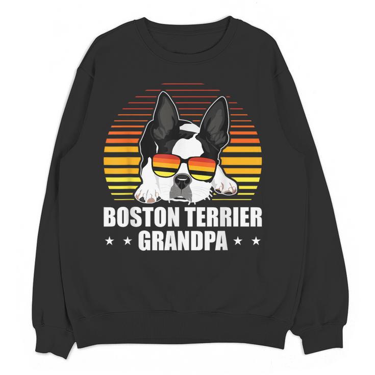Boston Terrier Grandpa Dog Owner Boston Terrier Women Crewneck Sweatshirt, novelty gifts, funny gifts