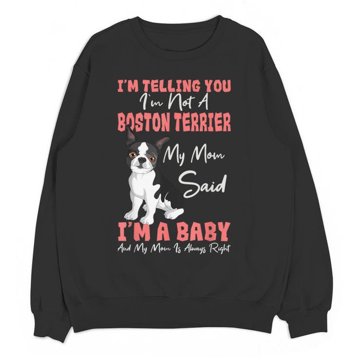 Boston Terrier Mom American Gentleman Dog Lover Mother's Day Women Crewneck Sweatshirt, novelty gifts, funny gifts