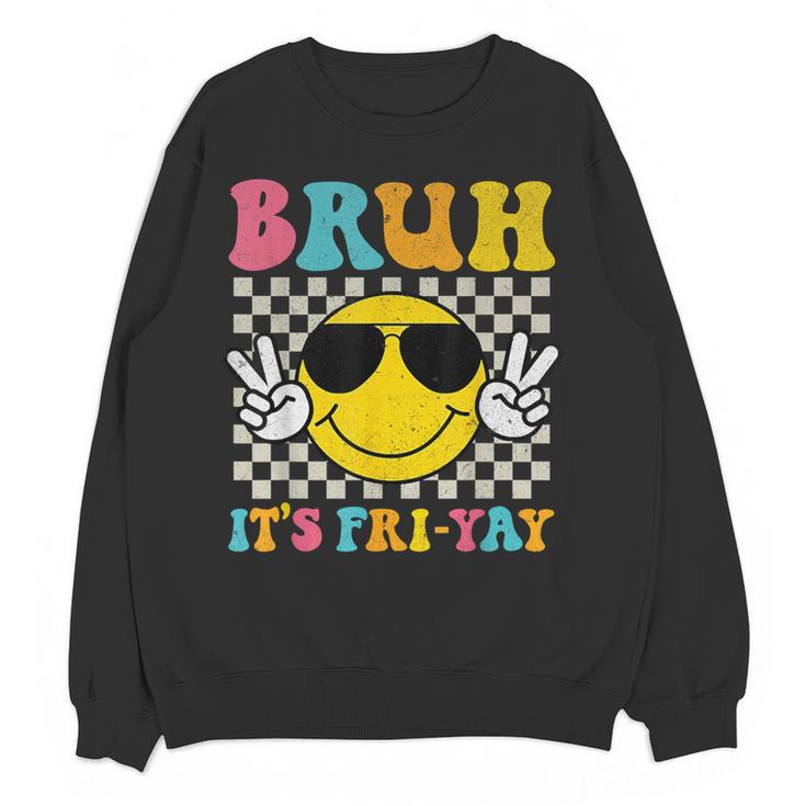 Bruh It's Fri-Yay Friday Weekend Smile Face Teacher Student Women Crewneck Sweatshirt, novelty gifts, funny gifts Bruh It's Fri-Yay Friday Weekend Smile Face Teacher Student Women Crewneck Sweatshirt, novelty gifts, funny gifts