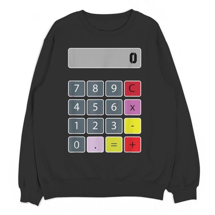 Calculator Math Teacher Halloween Costumes Women Men Adults Women Crewneck Sweatshirt, novelty gifts, funny gifts