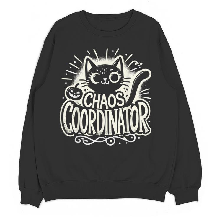 Cat Chaos Coordinator For Women Mom Halloween Teacher Women Crewneck Sweatshirt, novelty gifts, funny gifts