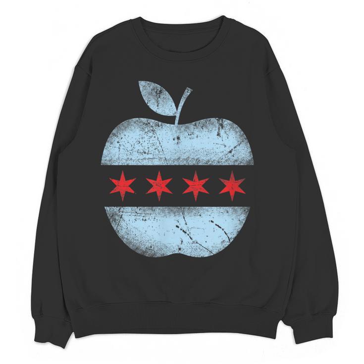 Chicago Flag Teacher School Cute Women Crewneck Sweatshirt, novelty gifts, funny gifts