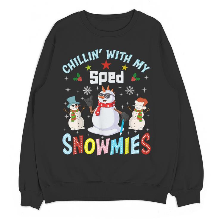 Chillin With My Sped Snowmies Teacher Student Christmas Women Crewneck Sweatshirt, novelty gifts, funny gifts Chillin With My Sped Snowmies Teacher Student Christmas Women Crewneck Sweatshirt, novelty gifts, funny gifts