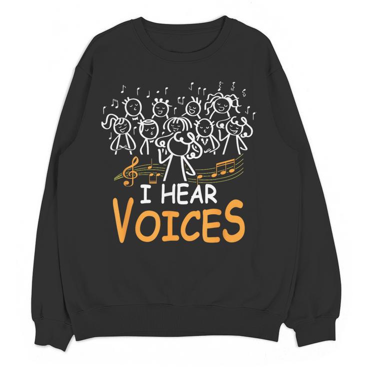 Choir Teacher I Hear Voices Chorister Church Choral Music Women Crewneck Sweatshirt, novelty gifts, funny gifts