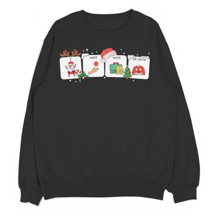 Christmas Santa Special Education SPED Teacher Xmas PJ Women Crewneck Sweatshirt, novelty gifts, funny gifts