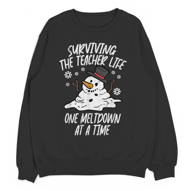 Christmas Surviving Teacher Life Meltdown Xmas Women Men Women Crewneck Sweatshirt, novelty gifts, funny gifts Christmas Surviving Teacher Life Meltdown Xmas Women Men Women Crewneck Sweatshirt, novelty gifts, funny gifts