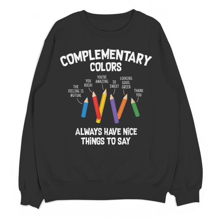 Complementary Colors Art Teacher Pun Shirt Women Crewneck Sweatshirt, novelty gifts, funny gifts Complementary Colors Art Teacher Pun Shirt Women Crewneck Sweatshirt, novelty gifts, funny gifts