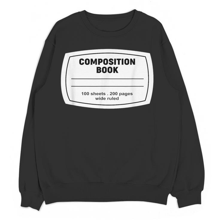 Composition Notebook Halloween Costume Teacher Student Women Crewneck Sweatshirt, novelty gifts, funny gifts Composition Notebook Halloween Costume Teacher Student Women Crewneck Sweatshirt, novelty gifts, funny gifts