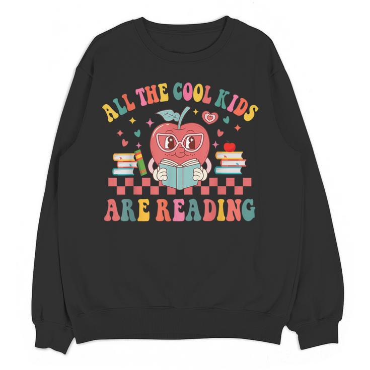 All The Cool Kids Are Reading Book Reading Teacher School Women Crewneck Sweatshirt, novelty gifts, funny gifts All The Cool Kids Are Reading Book Reading Teacher School Women Crewneck Sweatshirt, novelty gifts, funny gifts