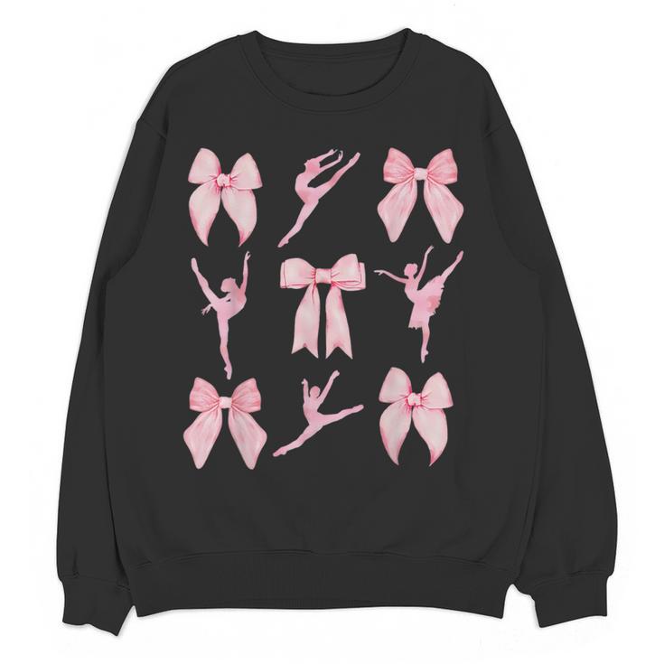 Coquette Bow Ballet Dance Teacher Coquette Women Dancing Women Crewneck Sweatshirt, novelty gifts, funny gifts