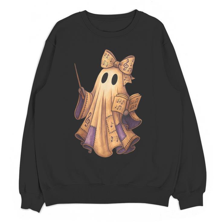 Coquette Music Note Patchwork Ghost Music Teacher Halloween Women Crewneck Sweatshirt, novelty gifts, funny gifts Coquette Music Note Patchwork Ghost Music Teacher Halloween Women Crewneck Sweatshirt, novelty gifts, funny gifts