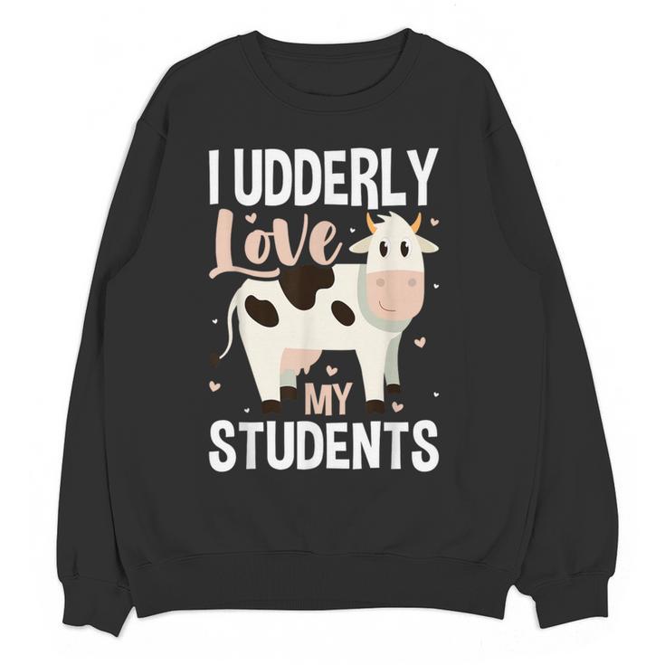 Cow Teacher Lover Women Crewneck Sweatshirt, novelty gifts, funny gifts Cow Teacher Lover Women Crewneck Sweatshirt, novelty gifts, funny gifts